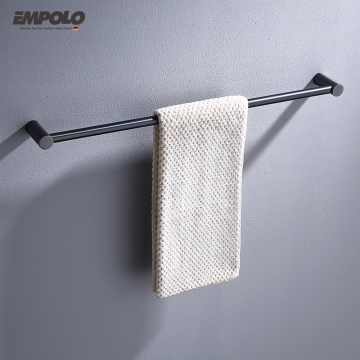 Brass Single Rod Wall Mounted Black Bath Towel Rack for Bathroom