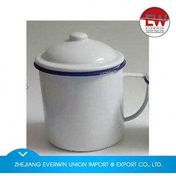 Factory sale custom design porcelain enamel cup with decal for sale