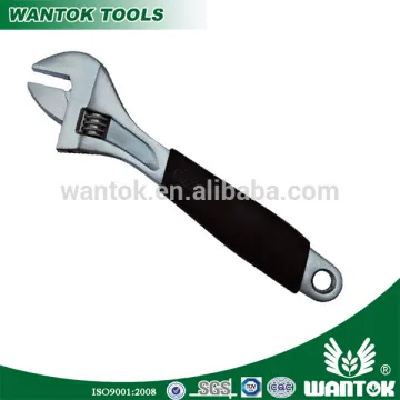 WT0301002 Adjustable wrench with PVC handle,full polish