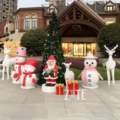 Custom outdoor resin gift sculpture fiberglass christmas decorations statue