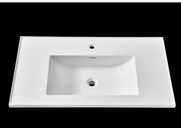 Pure white acrylic sink for cabinet