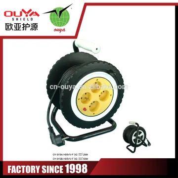 hose reel rewindable power cable reel with electric plug cables cables