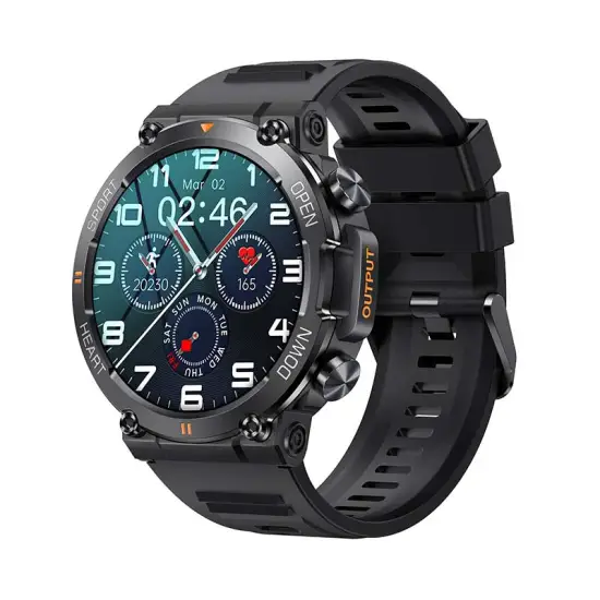 K56pro Men's Outdoor Smartwatch: IPS Screen, Weather, Music, Water-Resistant, Phone Dial & Call