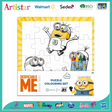 Minions puzzle coloring set