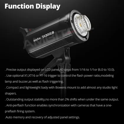 Godox SK400II-V 2.4G X System Professional Studio Flash for Photography and Videography