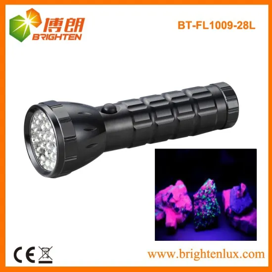 Factory Wholesale Good Quality Aluminum 370-375nm Ultraviolet light 28 led Back Light Torch For Gem Stone Detection
