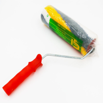 Acrylic Yellow Paint Roller Brush with Gray Stripe
