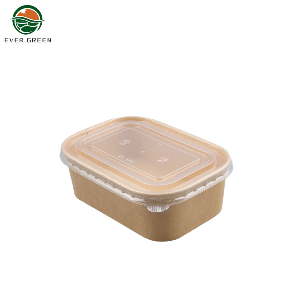 750 ml Kraft Einwegzuckerrohr Faserfutter Salat Schüssel