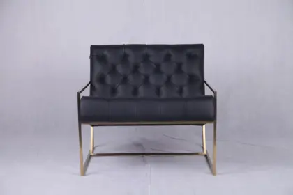 Marsden tufted leather lounge chair