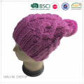 Chunky Cable Knit Pom Hat