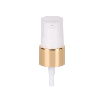 Face skin care 18mm 20/410 24/410 gold aluminum pink colored treatment cream pumps with over cap