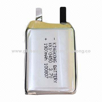 Rechargeable Lithium Battery, 103450, 3.7V Voltage and 1,900mAh Capacity