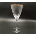 gold rim martini glass prosecco cup with ribbed