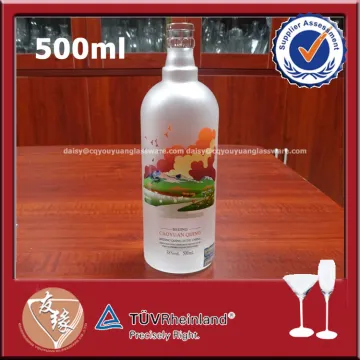 Factory sale frosted clear glass bottles 500ml spirit round