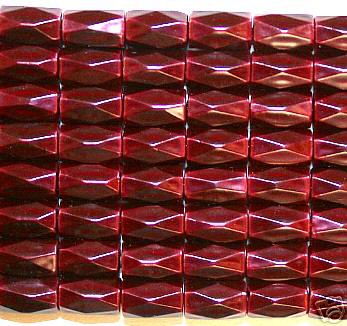 Sanguine Hematite 18 Faded Tube Beads 5X8MM Grado AB