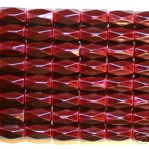 Sanguine Hematite 18 Faded Tube Beads 5X8MM Grado AB