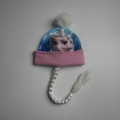 Frozen Sublimation Print Fleece Hat With Braid