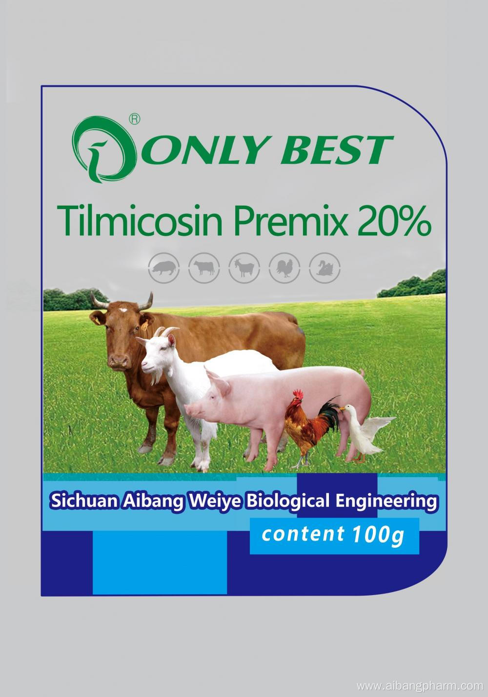 Veterinary Cattle Feed Additives Tilmicosin Premix 20%