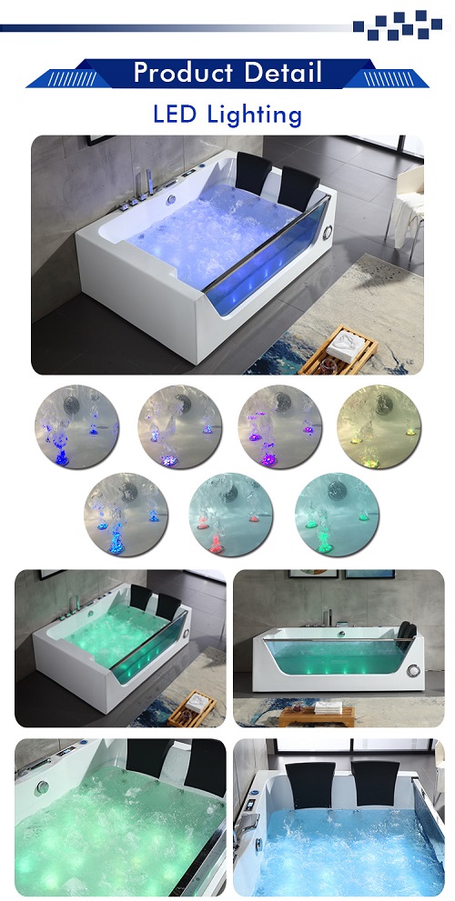 With Tempered Glass Massage Bathtub