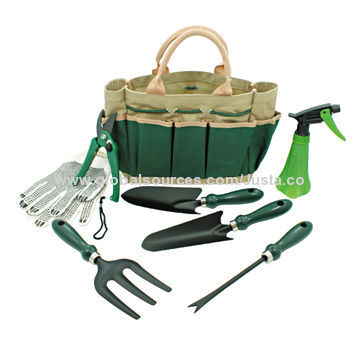 Mesh Bag Stainless Steel Garden Tools, Iron Head Blade and Wooden Handle