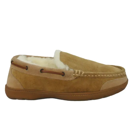 men winter house outdoor sheepskin moccasin slippers