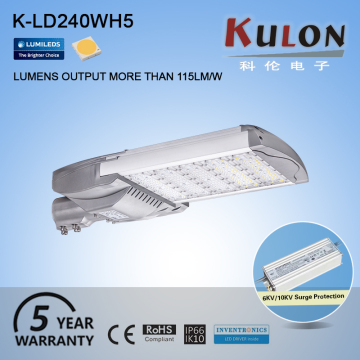 Flexible installation UL certified walkway IP66 solar 240w led street light