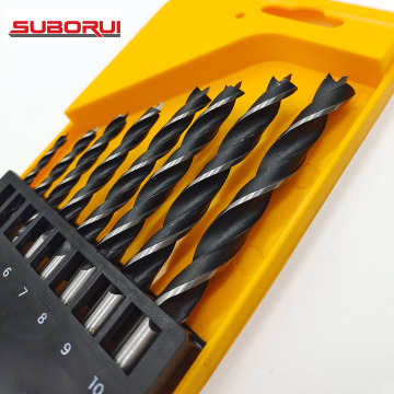 Borui 8PC 3~10mm HCS Brad Point Drill Bit Set - Carbon Steel Wood Drill Bits