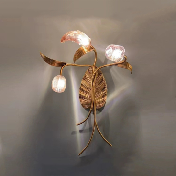 Copper Wall Sconce Bionic Branch Lamp for Bedroom and Living Room Decoration
