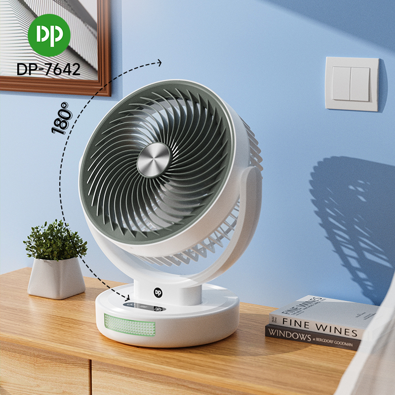 5.5 Inch Rechargeable Table Fan with LED Light and Power Display