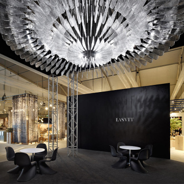 European Style Custom Glass Chandelier for Hotel Lobby Decoration