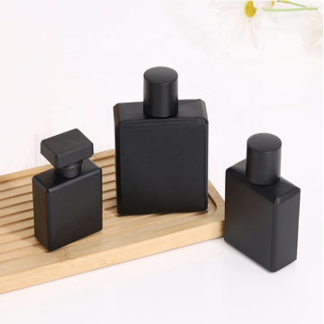 Square transparent glass perfume bottle