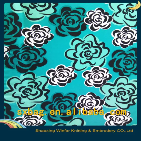polyester Jersey ITY printed knitting spandex fabric for lady dress garment