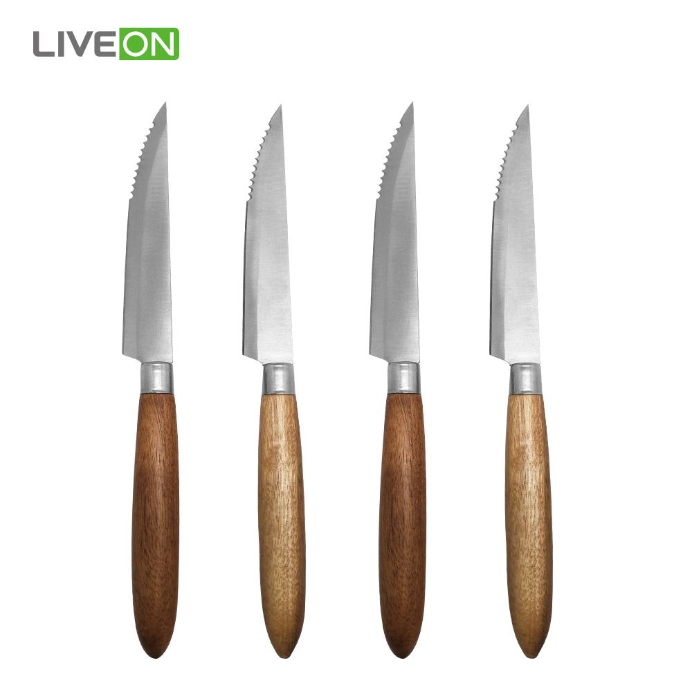 Cuchillo de filete de la manija de la forma redonda 4Pcs