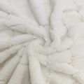3D Plaid Jacquard Faux Rabbit Fur Fabric