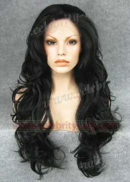 Extra Long Black Curly Synthetic Lace Front Wig Haifa Wehbe Wig