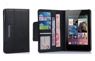 Wallet Design Google Nexus 7 Tablet PC Leather Case with Ca