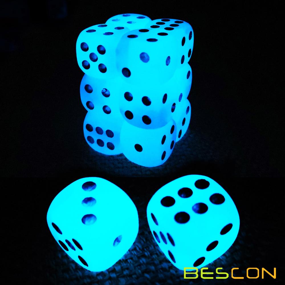 Gemini Glow In The Dark D6 Game Dice Icy Rock 6