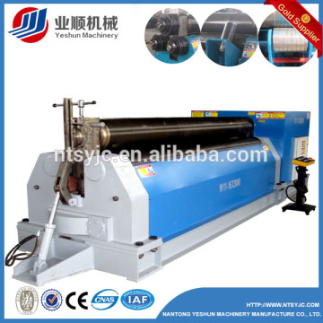 3 drive rolls plate bending machine with hydraulic drop end