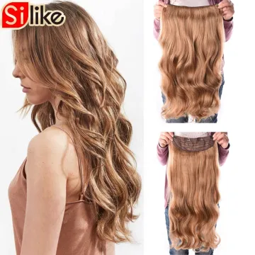 Silike 190g 24 inch Stretched Wavy Clip in Synthetic Hair Extensions Heat Resistant Fiber 4 Clips one Piece 17 Colors Available