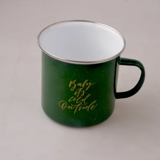 10*10cm 700ml Four Colors Enamel Mug with Stainelss Steel Rim