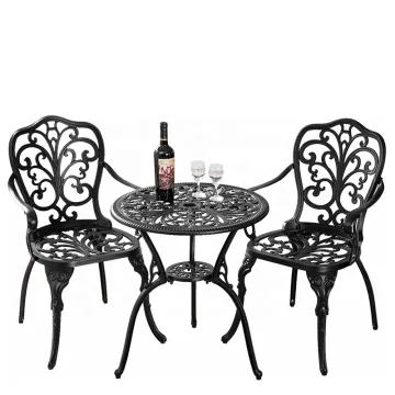 Outdoor All-Weather Cast Aluminum Bistro Set for Patio Tables and Chairs