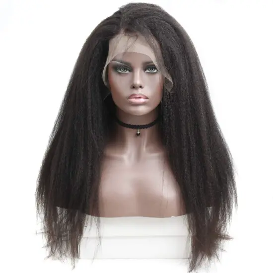 Curly Pixie Real Blonde Ombre Pre Plucked Hair Extension Wig Textured Kinky Straight  Wig Comb 13X6 Transparent Lace Wig