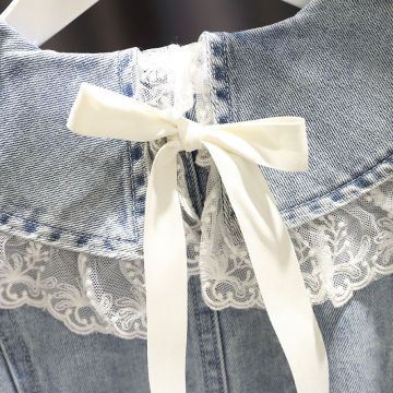 Cappotti di pizzo di moda in denim per ragazze