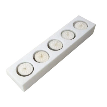 Set of 5 1-in-1 Marble Stone Candle Tealight Holder Jars - White Tealight Candle Holder Jars Containers