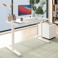 Electric Stand Up White Single Motor Standing Desk