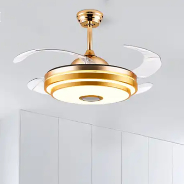 Modern Reversible Ceiling Fan with LED Lighting, Speaker, and Remote Control App