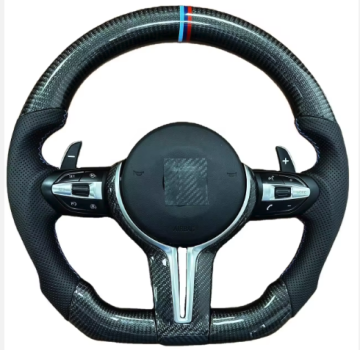 Plug and Play W223 Leather Carbon Fiber Steering Wheel for Benz C43 C63 E63 A45 GLA45 GLS6 Old Models