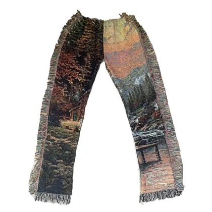 Tapestry Flare Pants Small Hearts Blanket Pants Trousers