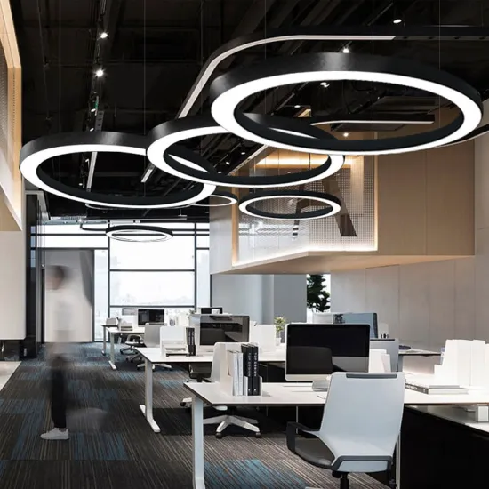 Modern LED Ring Chandelier Round Ceiling Light for Showroom, Supermarket, Gym