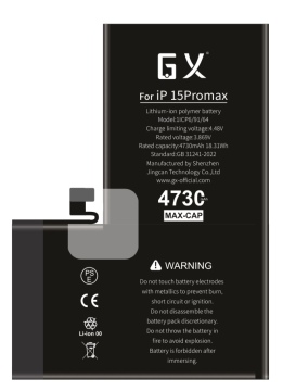 GX for Apple 15PROMAX with high capacity battery